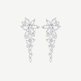 FANCIME "Wisteria Bouquet" Sterling Silver Petal Cluster Drop Stud Earrings