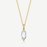 0.55 ct Lab Grown Diamond Marquise Solitaire Necklace in 14K Yellow Gold
