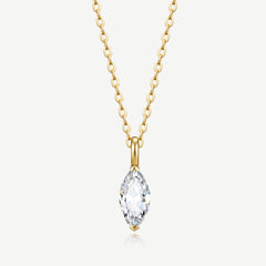 0.55 ct Lab Grown Diamond Marquise Solitaire Necklace in 14K Yellow Gold
