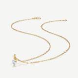 0.55 ct Lab Grown Diamond Marquise Solitaire Necklace in 14K Yellow Gold