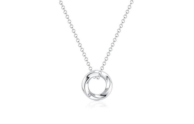 FANCIME  “FALL IN LOVE” Couples Blue Zircon Sterling Silver Necklaces