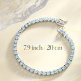 "Blue Bliss" Aquamarine Tennis Sterling Silver Bracelet
