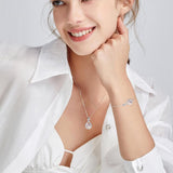 "Infinite Embrace" June Birthstone Moonstone Infinity Symbol Sterling Silver Pendant Necklace - Silver