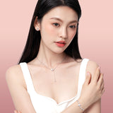 "Starlit Melody" Dangling Star Sterling Silver Drop Necklace
