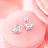 FANCIME "Sweetheart" Pink Planet Sterling Silver Stud Earrings