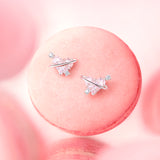 FANCIME "Sweetheart" Pink Planet Sterling Silver Stud Earrings