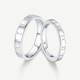 FANCIME "Roman Time" Couples Promise Sterling Silver Rings