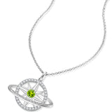 FANCIME "Stellar Promise" Peridot August Birthstone Sterling Silver Necklace