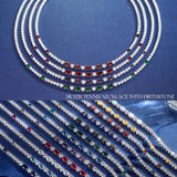 "Glamour Radiance" February Birthstone Fancy Cut Amethyst Sterling Silver Tennis Necklace