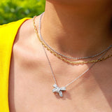 FANCIME "Sunlit Grace" Classic Square Link Sterling Silver Chain Necklace