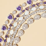 FANCIME "Dawn" Amethyst February Birthstone Sterling Silver Tennis Bracelet
