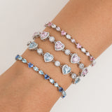 FANCIME "Dawn" Topaz December Birthstone Sterling Silver Tennis Bracelet
