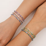 FANCIME "Dawn" Pink Birthstone Sterling Silver Tennis Bracelet