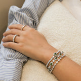 FANCIME「迷人小姐」光環心形八月誕生石橄欖石純銀網球手鍊