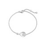 "Infinite Embrace" June Birthstone Pearl Infinity Symbol Sterling Silver Bracelet