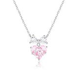 FANCIME "Bow For Princess" 粉紅心形純銀項鍊