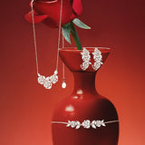 "Blooming Rose" Sterling Silver Hoop Earrings