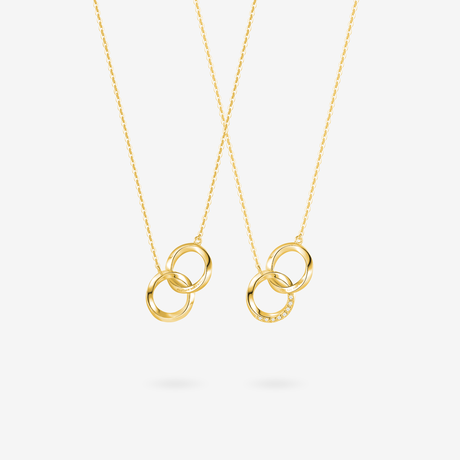 FANCIME "Connected" Mobius Couples Sterling Silver Necklace