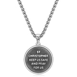 FANCIME St Christopher Medals Amulet Sterling Silver Mens Pendant Necklace Saint Series