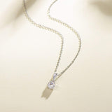FANCIME Moissanite Infinity Ribbon Solitaire 14K White Gold Necklace
