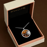 FANCIME "Juplight" Solar Tiger Eye Pendant Sterling Silver Necklace