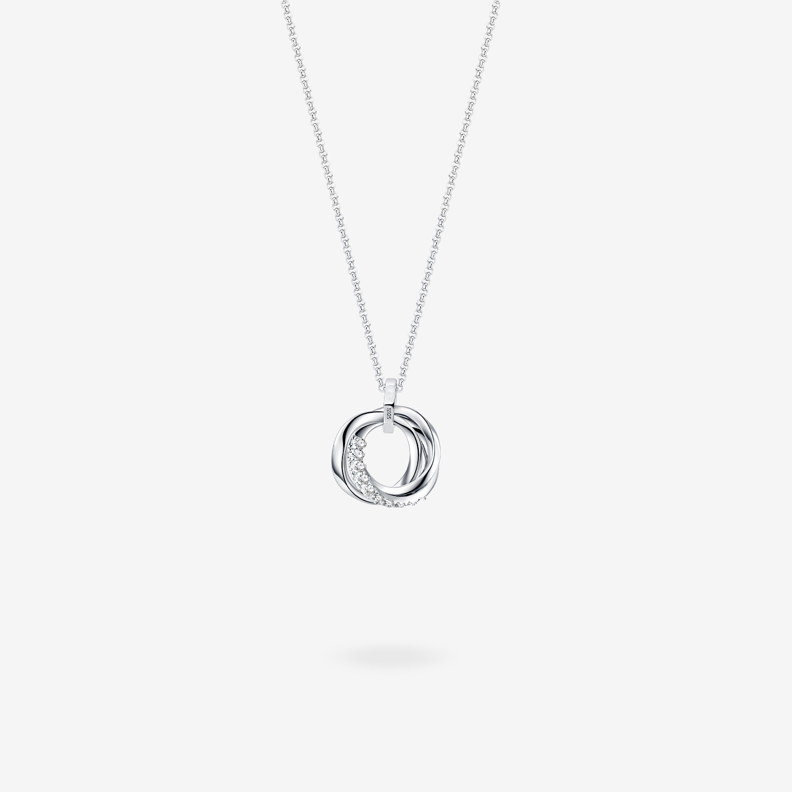 FANCIME "Mobitrinity" Couples Sterling Silver Necklace