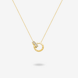 FANCIME "Roman Time" Interlocking Circle Couples Sterling Silver Necklace
