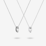 FANCIME "Time Together" Couples Promise Sterling Silver Necklace