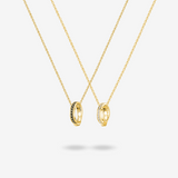 FANCIME "Time Together" Couples Promise Sterling Silver Necklace