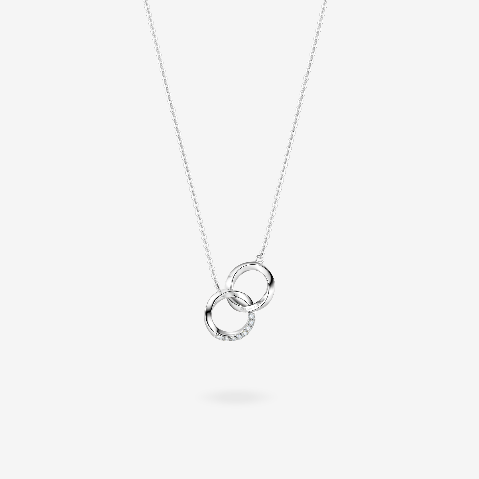 FANCIME "Together" Interlocking Couples Sterling Silver Necklace