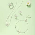 FANCIME "Azura" Sterling Silver Cut CZ Stones Butterfly Necklace White Full