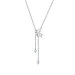 Fanci "Aqua Bliss" Butterfly Dangling Sterling Silver Necklace White Main