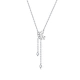Fanci "Aqua Bliss" Butterfly Dangling Sterling Silver Necklace White Main