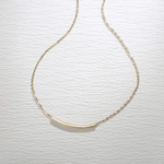 FANCIME “Tube Lines” Smile Gold Bar 14K Yellow Gold Necklace  Show