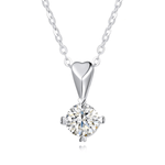 FANCIME Moissanite Hearty Love Solitaire 14K White Gold Necklace Main