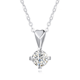 FANCIME Moissanite Hearty Love Solitaire 14K White Gold Necklace Main