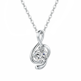 FANCIME Half Carat Music Note 14K Solid White Gold Necklace Main