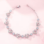 FANCIME "Ms Charming" Halo Heart  Sterling Silver Bracelet Show