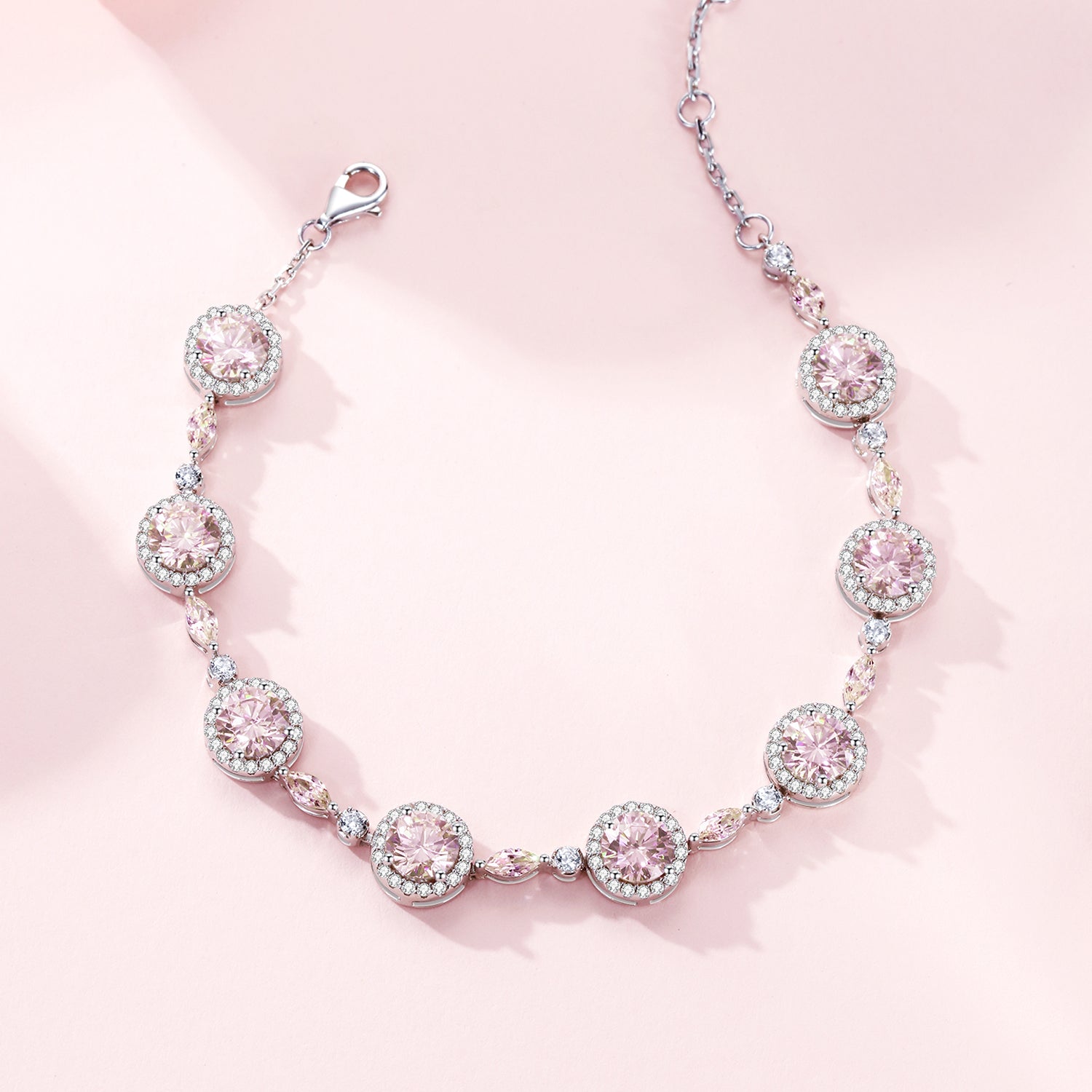 FANCIME "Pink Addiction" Tennis Link Sterling Silver Bracelet  Show