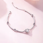 FANCIME "Pink Impression" Halo Heart Tennis Sterling Silver Bracelet  Back