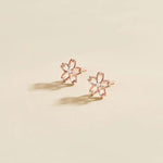 FANCIME "Lia" Diamond Cherry Blossom 14K Rose Gold Studs Show