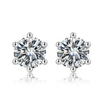 FANCIME Six Prong Moissanite Sterling Silver Studs Main