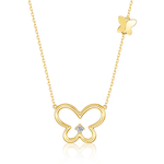 FANCIME "Golden Wings" Butterfly 14K Yellow Gold Necklace Main