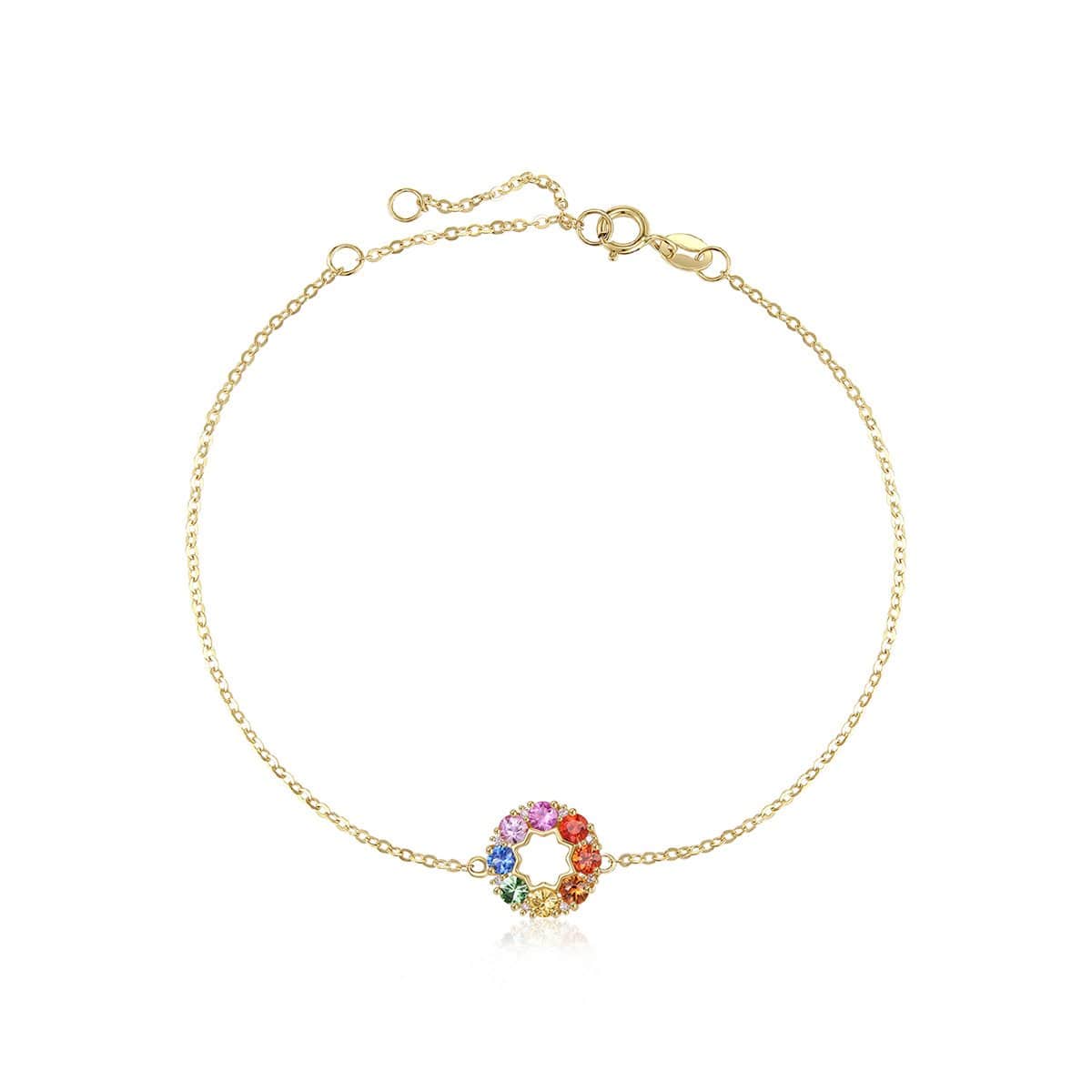 FANCIME "Rainbow Flower" colored sapphires 14k yellow gold Bracelet Main