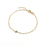 FANCIME Line&Dots Diamond Minimalist 18K Solid Gold Bracelet Main
