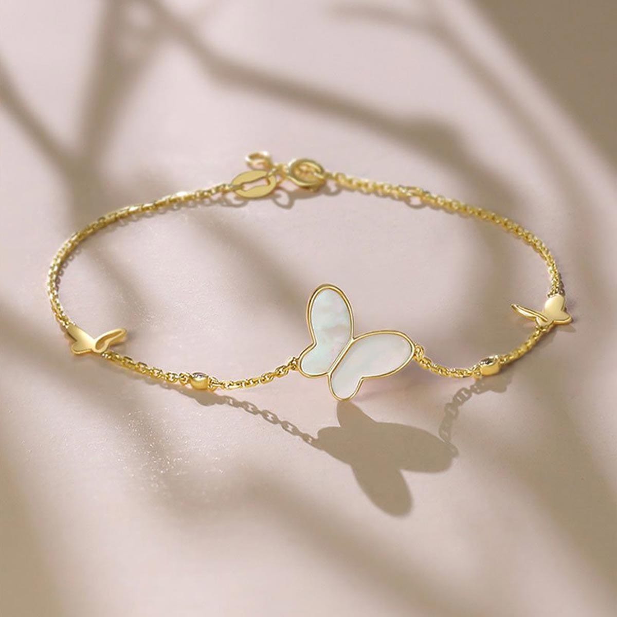 FANCIME "Fairy Pearl" Butterfly 14K Yellow Gold Bracelet Show