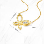 FANCIME "Little Fairy" Lab Grown utterfly 14k Yellow Gold Necklace Size