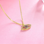 FANCIME Evil Eye 14K Solid Yellow Gold Necklace Side