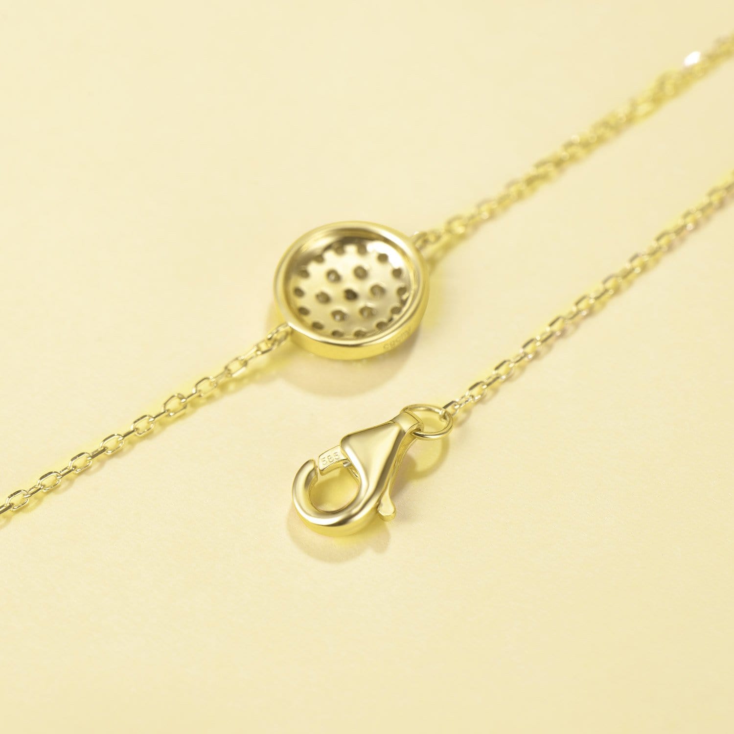 FANCIME Blue Evil Eye 14k Solid Yellow Gold Bracelet Back