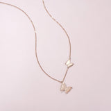 FANCIME "Twinkling Kiss" Butterfly 14K Rose Gold Necklace Full